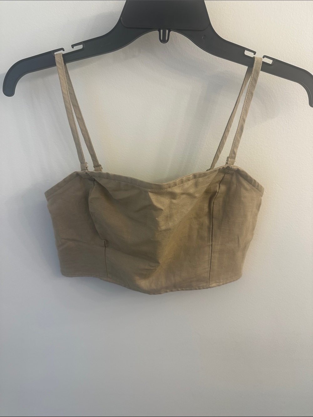 GAP Linen Cotton Cropped Tube Top in Khaki NWT SZ S